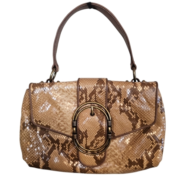 Cole Haan Snakeskin Y2K Small Leather Shoulder Bag Purse - Picture 1 of 7